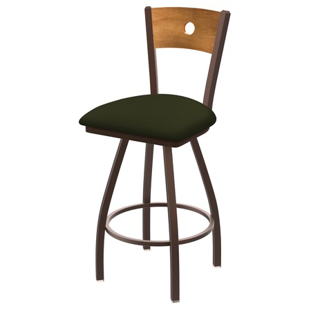36 Swivel Counter Stool,Brnz Finish,Med Back,Canter Pine Seat
